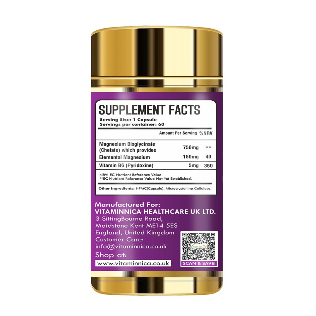 Vitaminnica Magnesium Bisglycinate- 60 Capsules