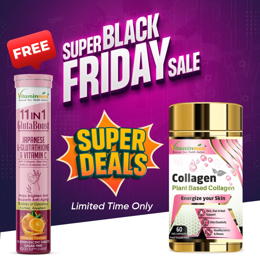 Vitaminnica Plant Collagen 60 Capsules + Free 11-in-1 Gluta Boost Tablets | Skin, Hair & Wellness Booster