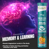 Vitaminnica Magnesium L-Threonate Effervescent Tablets Orange Flavour – Buy 2 Get 1 Free | Brain Health, Memory, Focus, Sleep & Nervous System Support | Vegan, Sugar Free