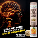 Vitaminnica Lion’s Mane Effervescent Tablets Orange Flavour – Buy 2 Get 1 Free | Cognitive Support, Memory, Focus & Brain Health | Vegan, Sugar Free