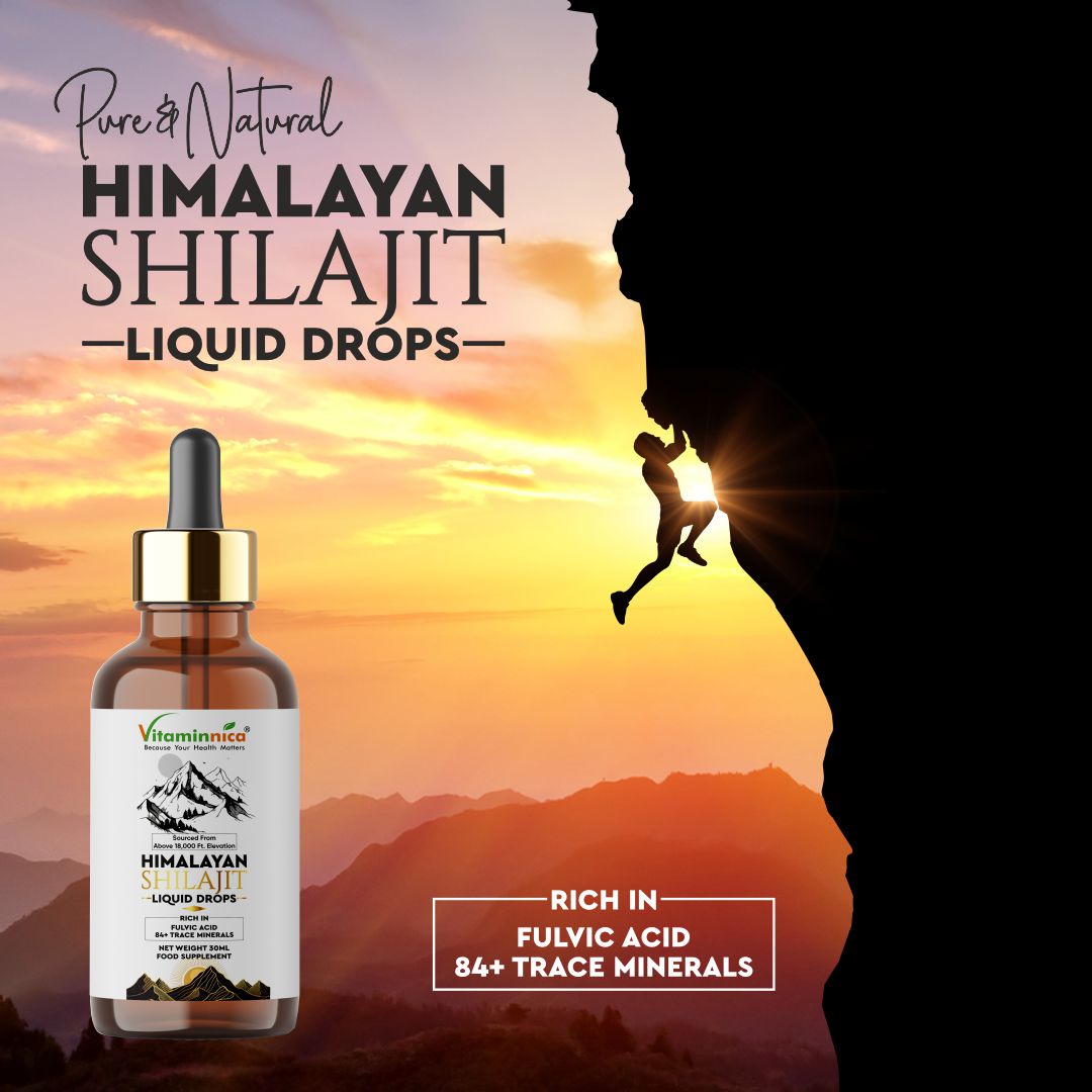 Vitaminnica Pure Shilajit- 30ml Drops | Himalayan Shilajit with Fulvic Acid, Minerals & Trace Elements | Energy, Stamina & Vitality Support | Natural Testosterone & Immunity Booster