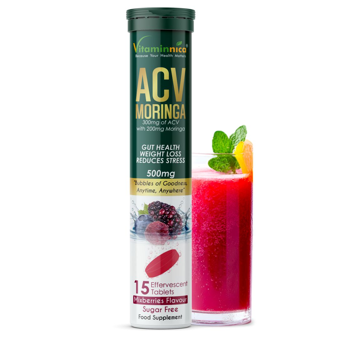 Vitaminnica ACV Moringa Effervescent- 15 Tablets | Supports Digestion, Detox & Weight Management