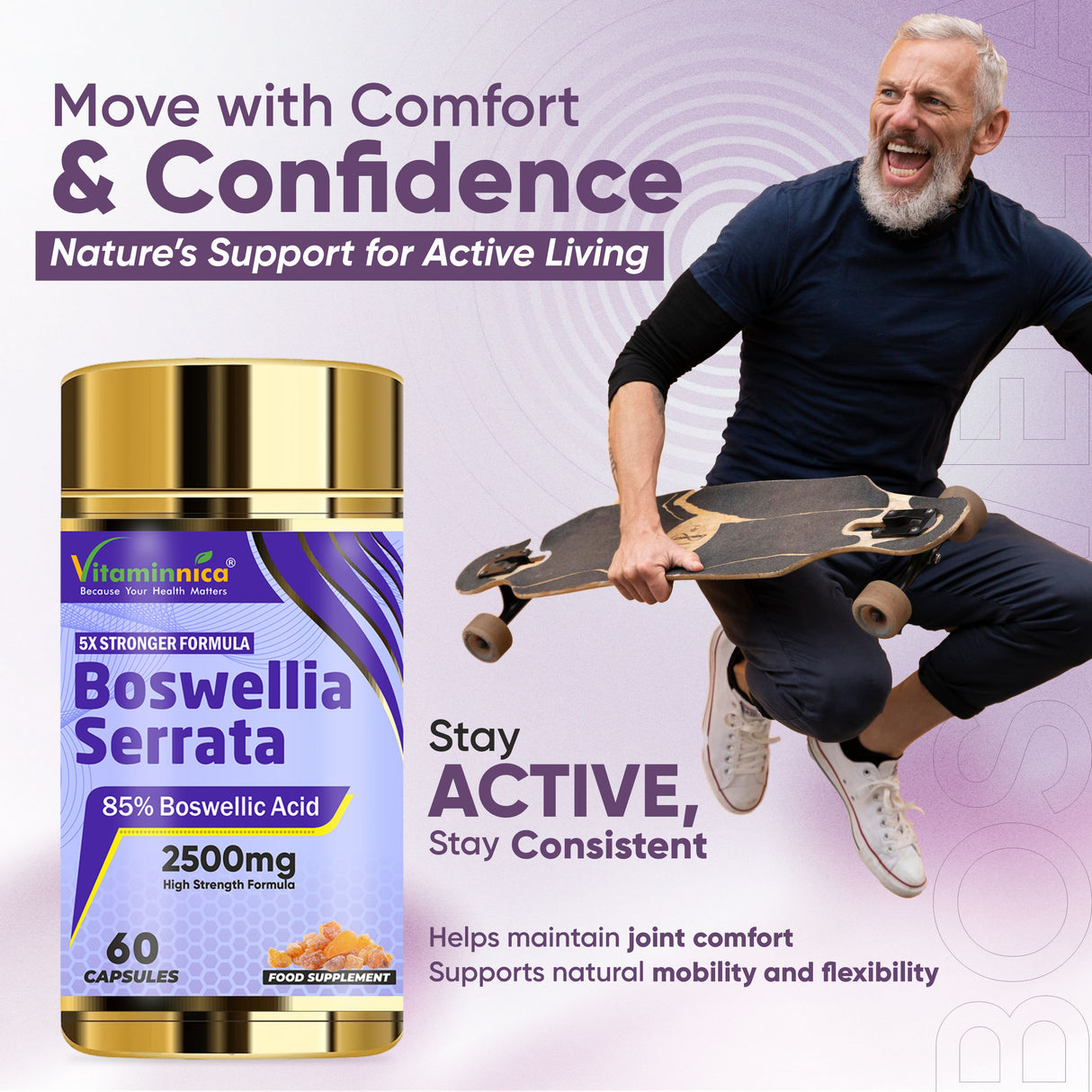 Vitaminnica Boswellia Serrata 2500 mg (5:1 Extrakt) – 60 vegane Kapseln