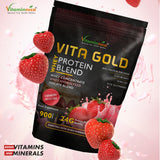 Vitaminnica Vita Gold Whey Protein- Strawberry Cheese Cake Flavour | 900gms