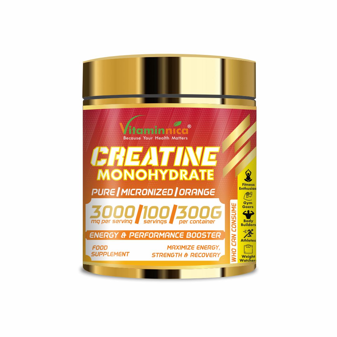 Vitaminnica 100% Pure Creatine Monohydrate Powder for Performance and Muscle Power |100 Servings, 300g