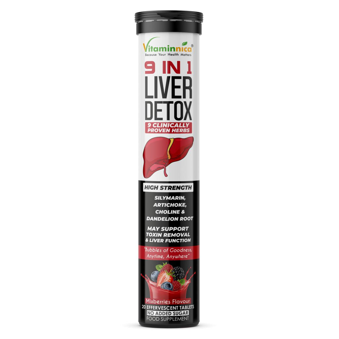 Vitaminnica 9-in-1 Liver Detox- 20 Effervescent Tablets – Advanced Liver Cleanse