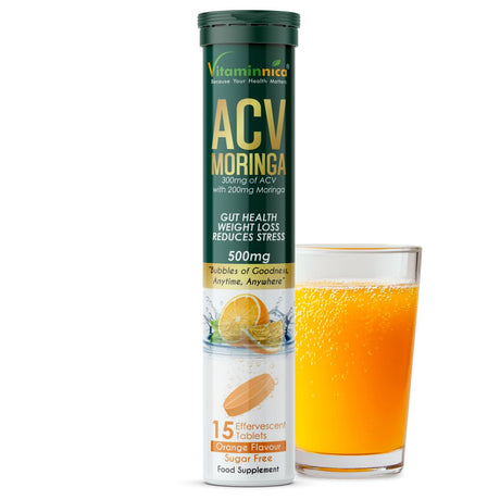 Vitaminnica ACV Moringa Effervescent- 15 Tablets | Supports Digestion, Detox & Weight Management