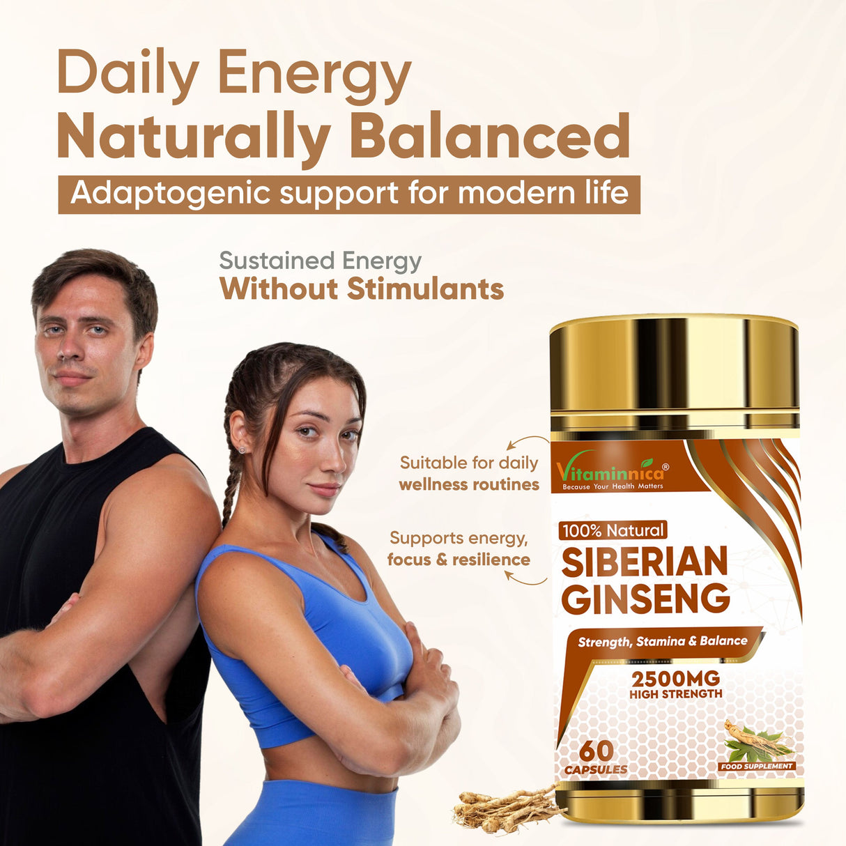 Vitaminnica Sibirischer Ginseng – 60 Kapseln