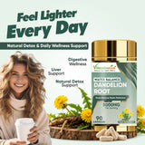 Vitaminnica Dandelion Root Capsules High Strength 5000mg- 90 Vegan Herbal Supplements | Natural Liver Cleanse Detox Support & Fluid Balance