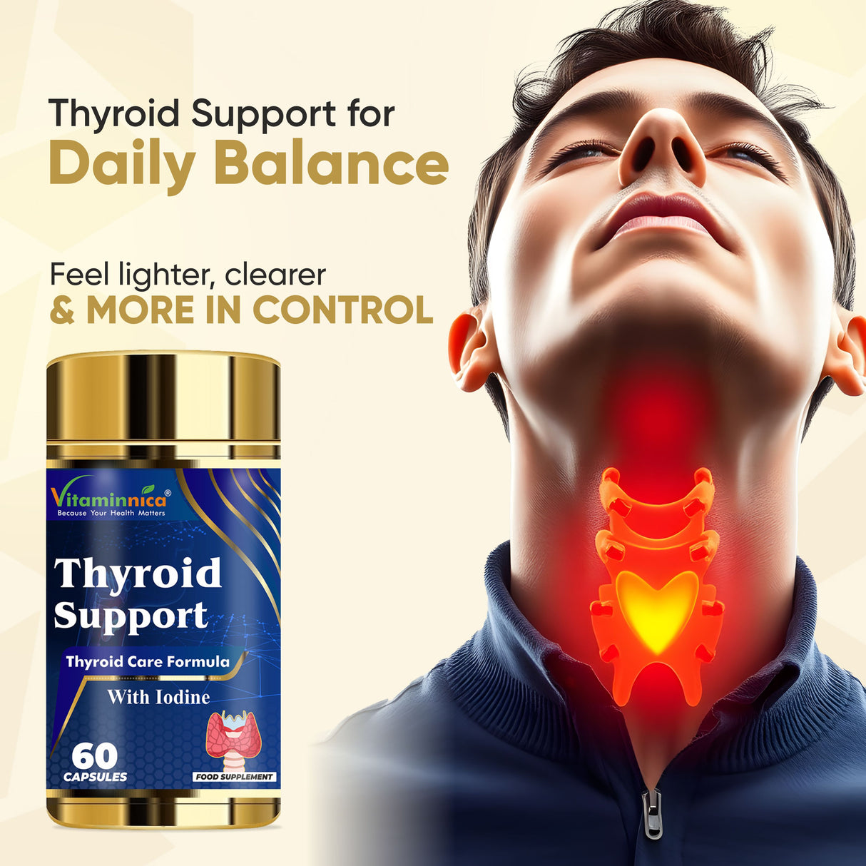 Vitaminnica Thyroid Support - Fonction thyroïdienne saine - 60 capsules