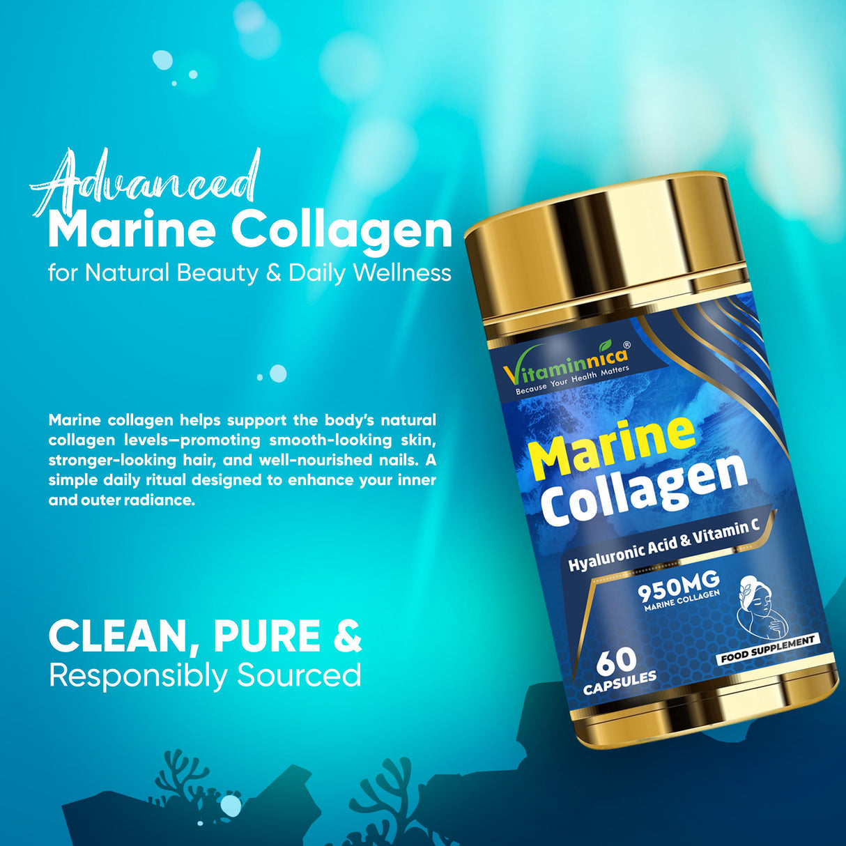 Vitaminnica Marine Collagen- 60 Capsules