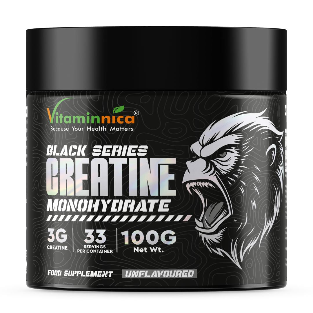 Vitaminnica Pure Creatine Monohydrate Powder- 33 Servings High Strength Formula for Men & Women | Premium Pre Post Workout Fitness Shake Supplement