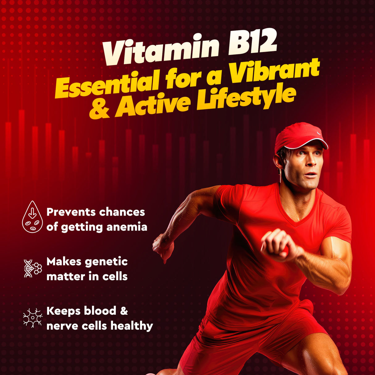 Vitaminnica Vitamin B12 180 Tablets – High Strength Energy & Fatigue Support Supplement – Nervous System, Red Blood Cell Formation & Immune Health