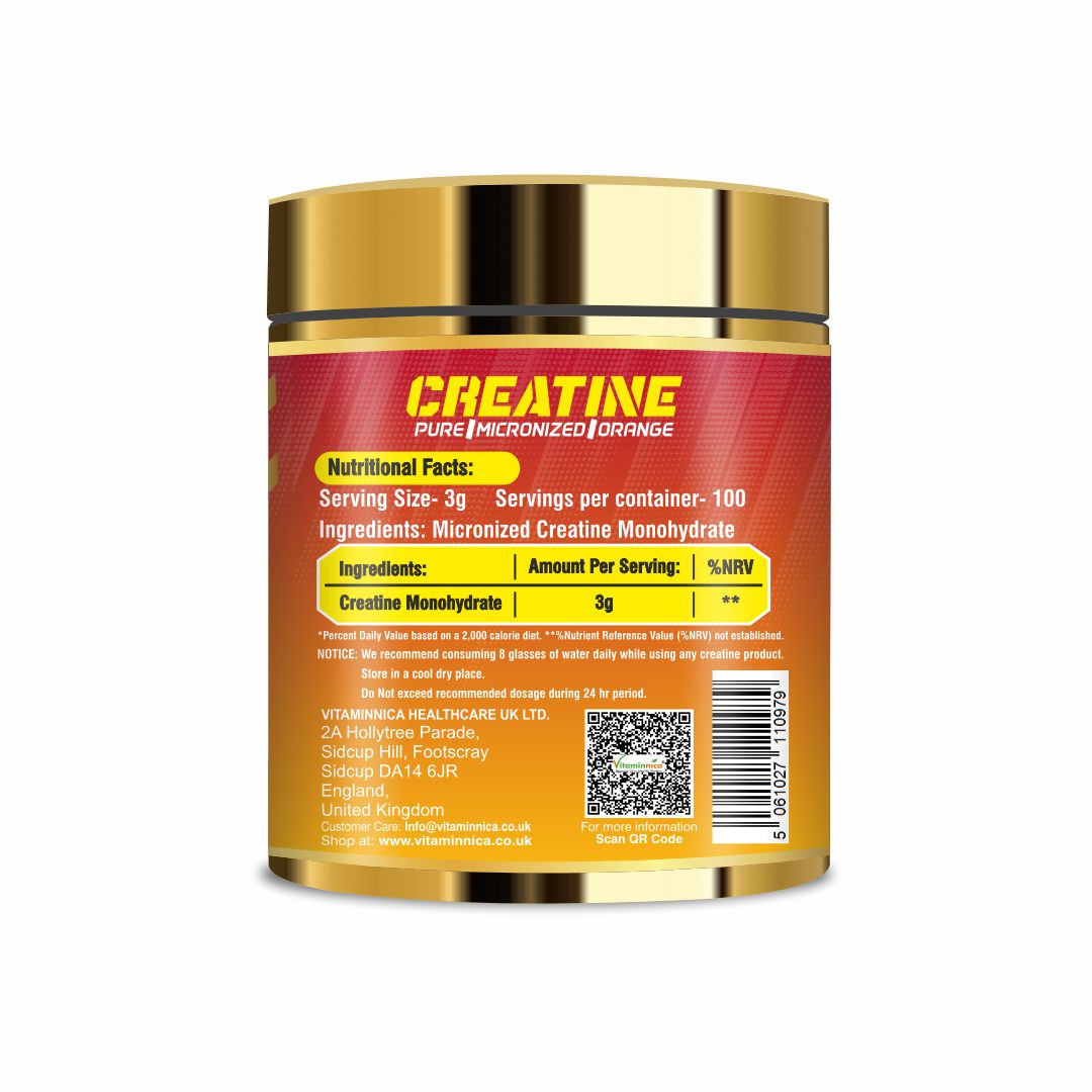 Vitaminnica 100% Pure Creatine Monohydrate Powder for Performance and Muscle Power |100 Servings, 300g