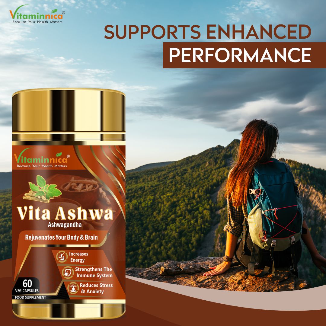 Vitaminnica Vita Ashwa- Ashwagandha 500mg- Rejuvenates your Body- 60 Capsules