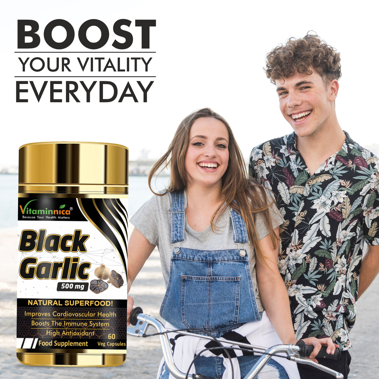 Men's Immunity Bundle- Vitaminnica Multi Vita Men+ Black Garlic + D3K2- 180 Capsules