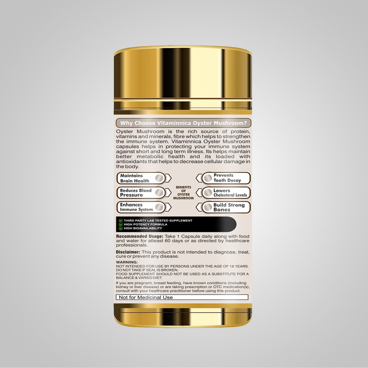 Vitaminnica Austernpilz – 60 Kapseln