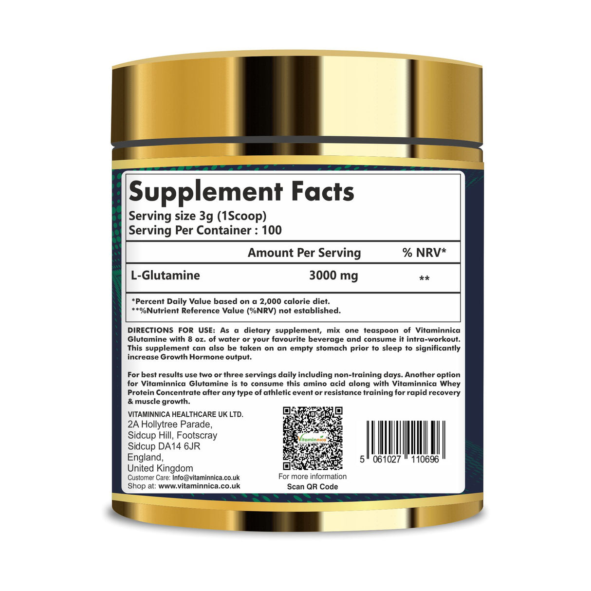 Vitaminnica L-Glutamin-Pulver 180 Portionen