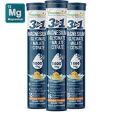 Vitaminnica Magnesium 3-in-1- 15 Effervescent Tablets | Malate, Glycinate & Citrate for Muscle Health, Relaxation and Stress