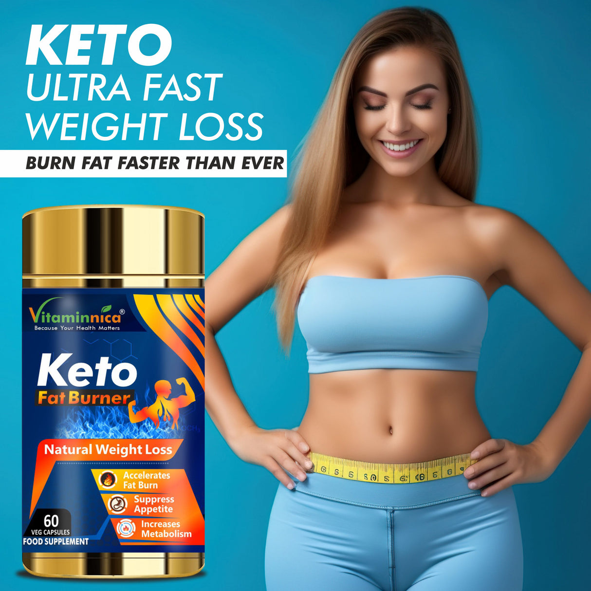 Vitaminnica Keto Fat Burner Capsules + ACV Moringa Effervescent Tablets | Advanced Weight Management Combo | Apple Cider Vinegar, Moringa, Green Tea, L-Carnitine, CLA & Garcinia | Boosts Metabolism, Detox & Energy | 60 Capsules + 20 Tablets