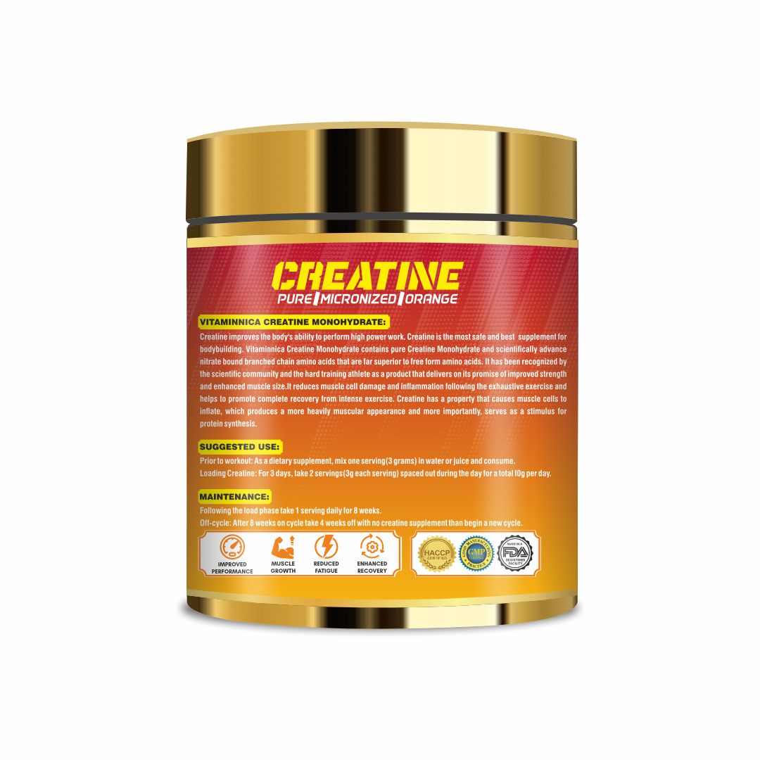 Vitaminnica 100% Pure Creatine Monohydrate Powder for Performance and Muscle Power |100 Servings, 300g