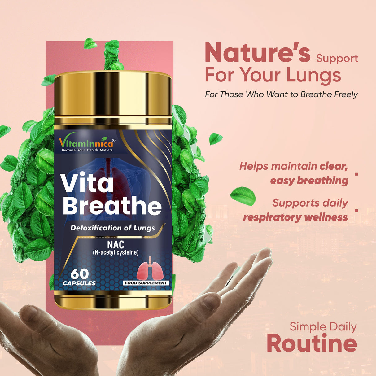 Vitaminnica Vita Breathe: Entgiftung der Lungengesundheit – 60 Kapseln