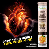 Vitaminnica Lion’s Mane Effervescent Tablets Orange Flavour – Buy 2 Get 1 Free | Cognitive Support, Memory, Focus & Brain Health | Vegan, Sugar Free