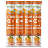 Vitaminnica Vitamin C + Zinc + D3- 20 Effervescent Tablets – High-Strength Vitamin C Drink for Immunity, Hydration, and Recovery | Sugar-Free, Orange Flavour