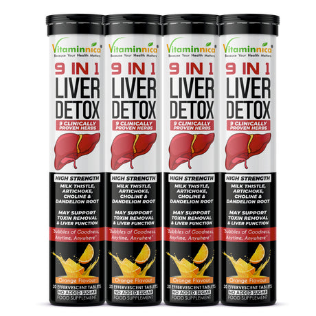 Vitaminnica 9-in-1 Liver Detox Effervescent Tablets – Advanced Liver Cleanse- 20 Effervescent Tablets