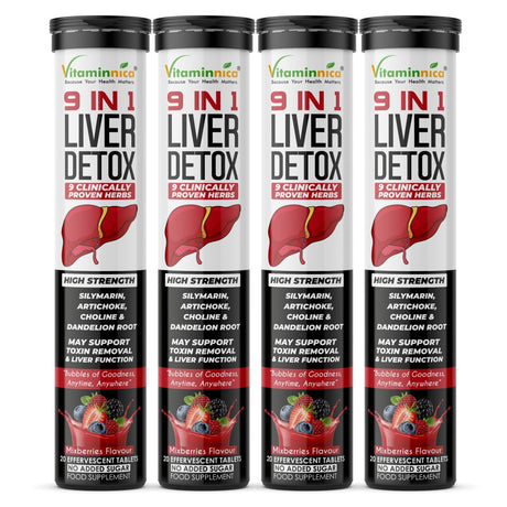 Vitaminnica 9-in-1 Liver Detox- 20 Effervescent Tablets – Advanced Liver Cleanse