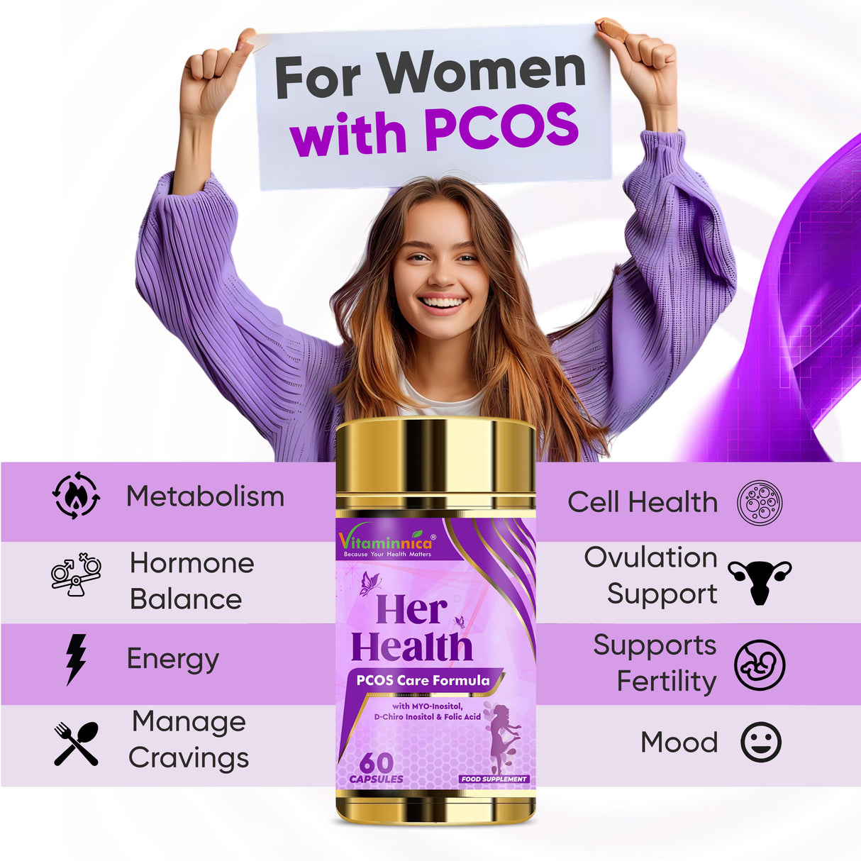 Vitaminnica Her Health PCOS Care – 60 Kapseln