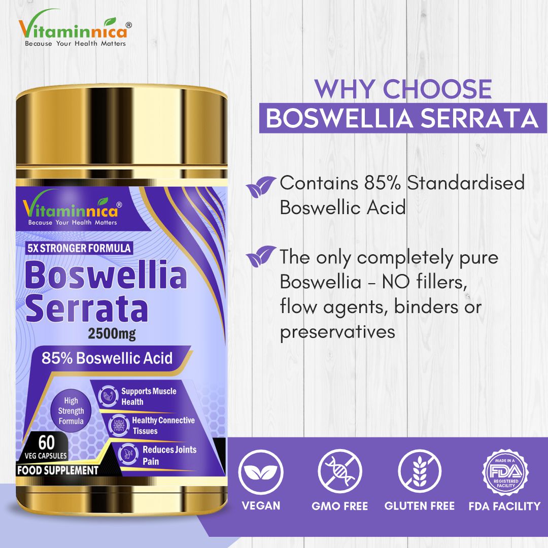 Vitaminnica Boswellia Serrata 2500mg (5:1 Extract)- 60 Vegan Capsules