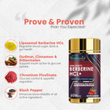 Vitaminnica Berberine HCL Capsules –1100 mg | Blood Sugar Balance, Metabolic Health & Weight Support | 60 Veg Capsules