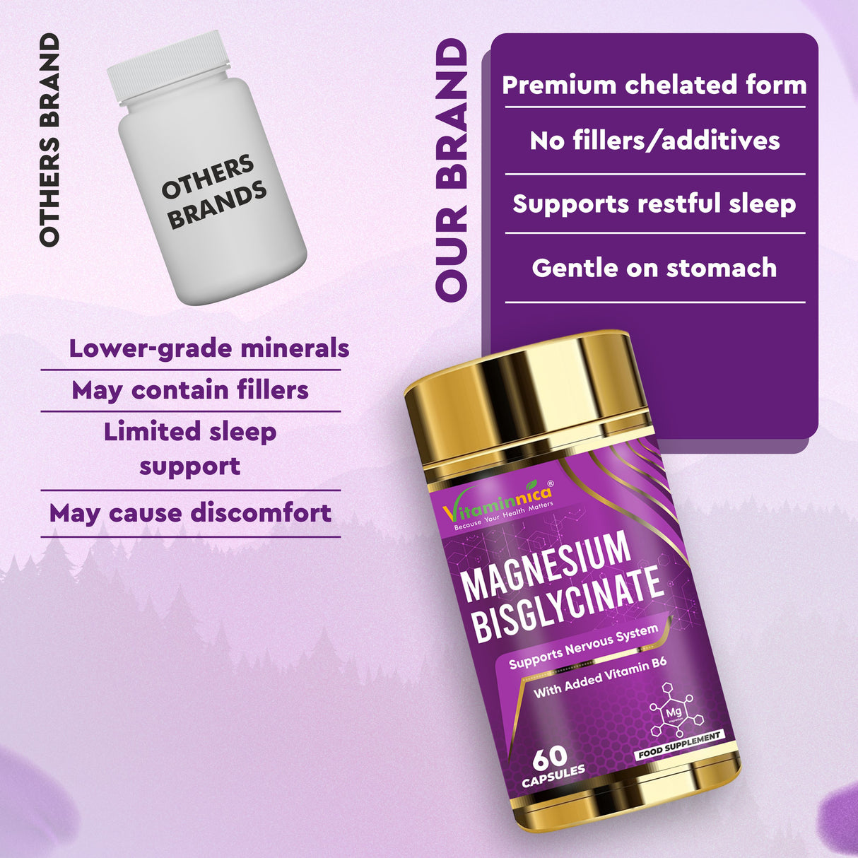 Vitaminnica Magnesiumbisglycinat – 60 Kapseln
