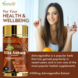 Vitaminnica Vita Ashwa- Ashwagandha 500mg- Rejuvenates your Body- 60 Capsules