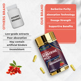 Vitaminnica Berberine HCL Capsules –1100 mg | Blood Sugar Balance, Metabolic Health & Weight Support | 60 Veg Capsules