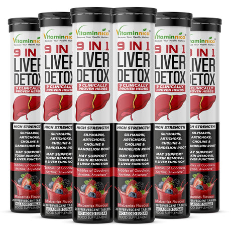 Vitaminnica 9-in-1 Liver Detox- 20 Effervescent Tablets – Advanced Liver Cleanse
