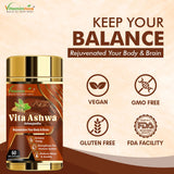 Vitaminnica Vita Ashwa- Ashwagandha 500mg- Rejuvenates your Body- 60 Capsules