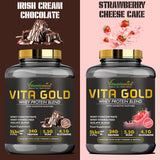 Vitaminnica Vita Gold Whey Protein Blend | Whey Concentrate, Hydrolysed, Isolate Blend | 5 Lbs- 75 Servings