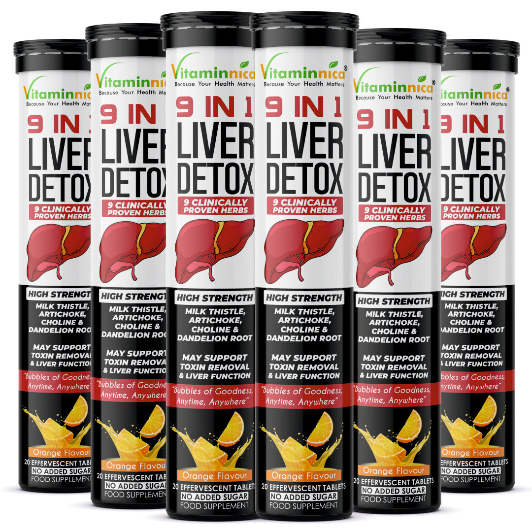 Vitaminnica 9-in-1 Liver Detox Effervescent Tablets – Advanced Liver Cleanse- 20 Effervescent Tablets