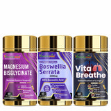 Vitaminnica Magnesium Bisglycinate+ Boswellia Serrata+ Vita Breathe- Combo Pack| 180 Capsules