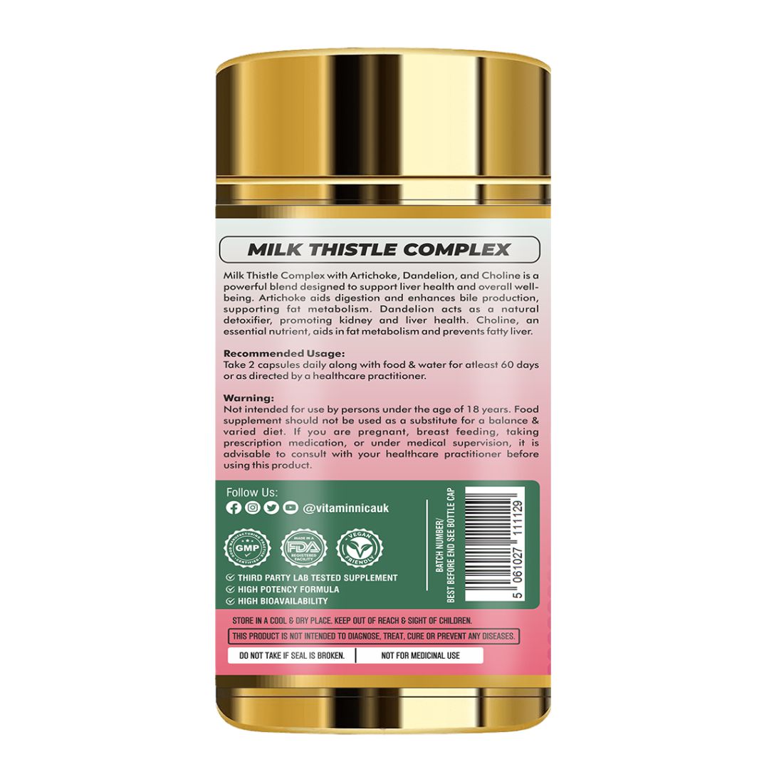 Vitaminnica Milk Thistle Complex- High Strength- 90 Capsules