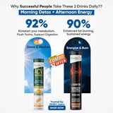 Vitaminnica ACV Moringa & L-Carnitine- 20 Effervescent Tablets Combo – Morning Detox & Afternoon Energy Support – Metabolism, Fat Burning & Natural Energy – Orange Flavour – 2-Step Daily Wellness Routine