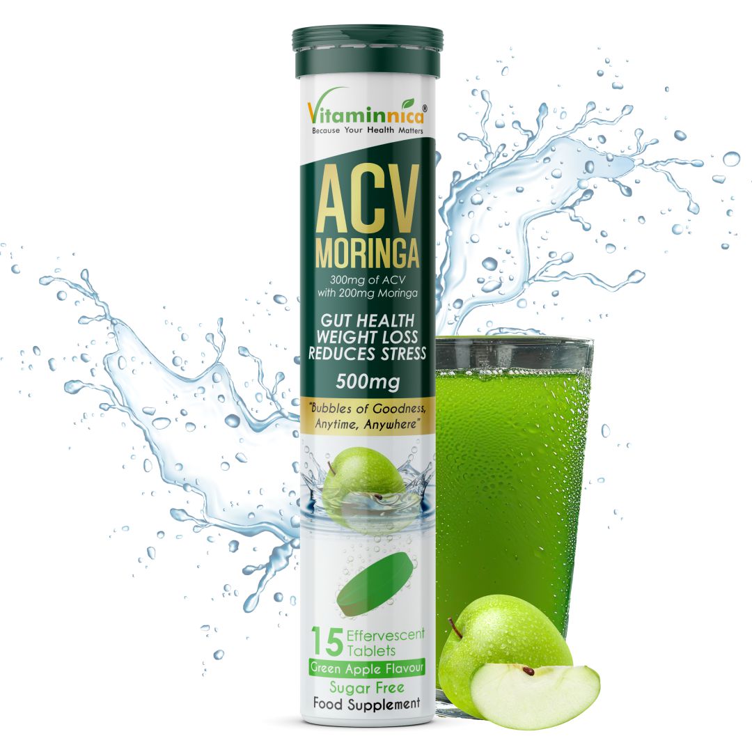 Vitaminnica ACV Moringa Effervescent- 15 Tablets | Supports Digestion, Detox & Weight Management