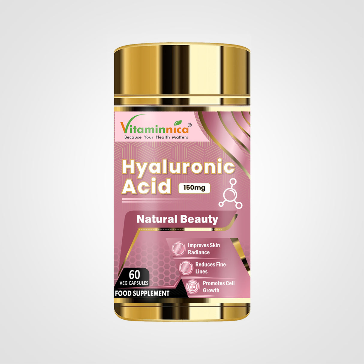 Vitaminnica Hyaluronic Acid 150mg- Natural Beauty | 60 Capsules