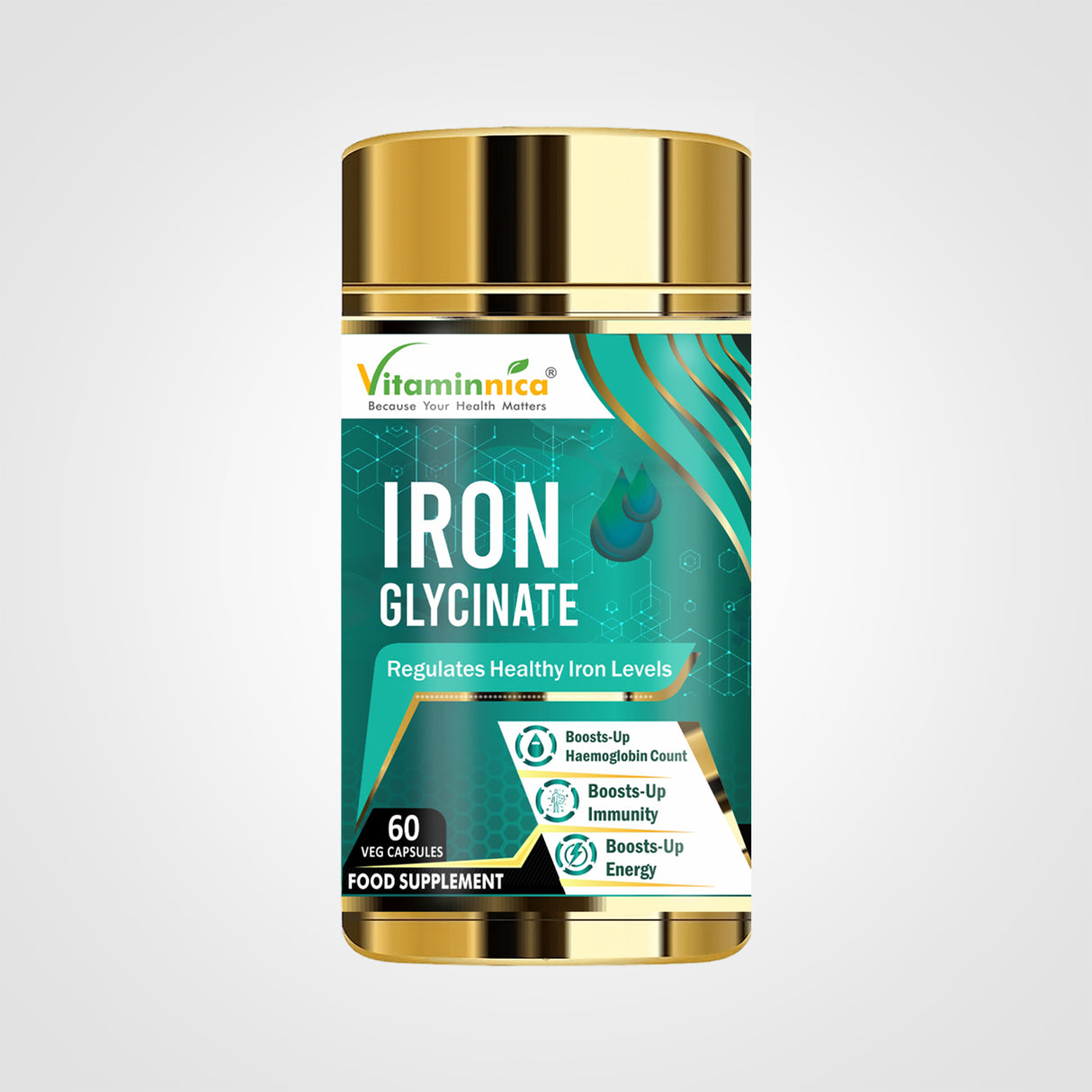 Vitaminnica Iron Glycinate- 60 Capsules | Regulates Healthy Iron Levels