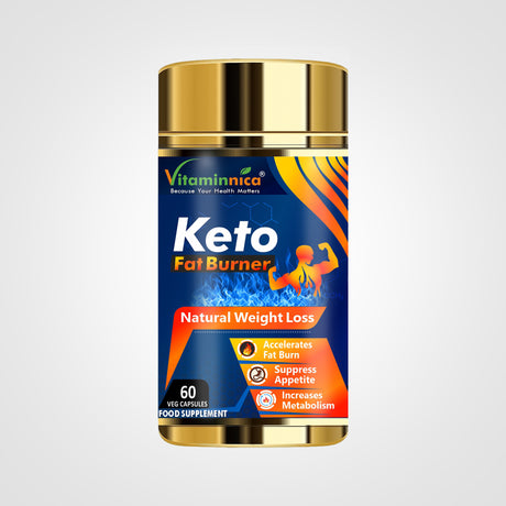 Vitaminnica's Keto Fat Burner food supplements - 60 Capsules for Natural Weight Loss - Weight Management Support