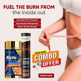Vitaminnica Keto Fat Burner 60 Capsules with L-Carnitine 20 Effervescent Tablets Orange Flavour – Advanced Weight Management Combo | Metabolism Booster | Energy & Fat Loss Support | Keto Friendly Fat Burner