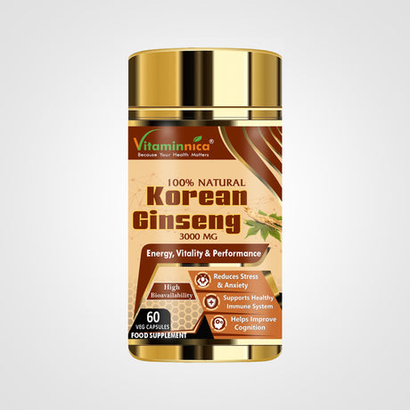 Image showing a bottle of Vitaminnica Korean Ginseng with 60 capsules