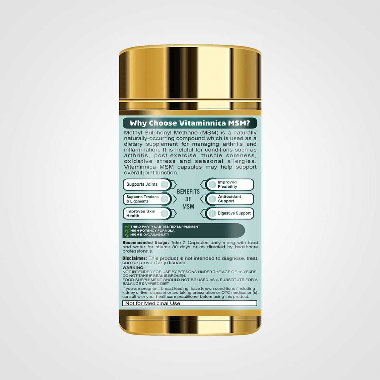 Vitaminnica Methylsulfonylmethan (MSM) – 60 Kapseln